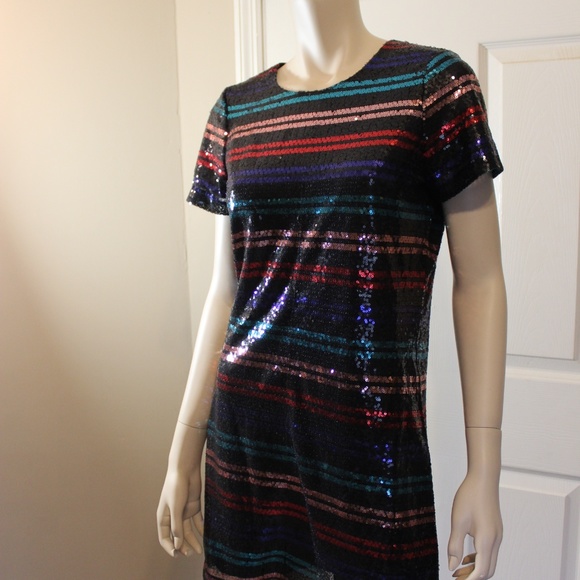 Devlin Striped Sequin Dress Size Small New Year's Eve - Picture 3 of 9